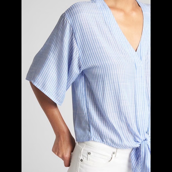 GAP Kimono Short Sleeve Tie-front Top - Picture 2 of 16